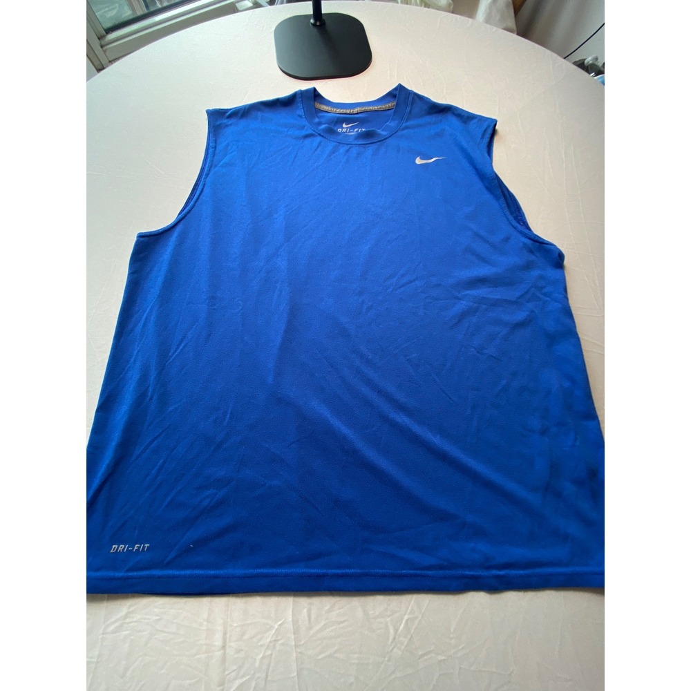 Nike Mens Dri-FIT Sleeveless Training Shirt Royal Blue XL 377778-493
